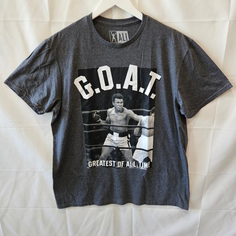 Muhammad Ali Boxer Men's Short Sleeve Gray Graphic Shirt Large